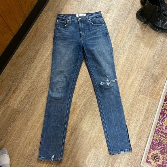 Reformation Hepburn High Skinny Jean Wash Rainier Size 25 - Picture 1 of 13